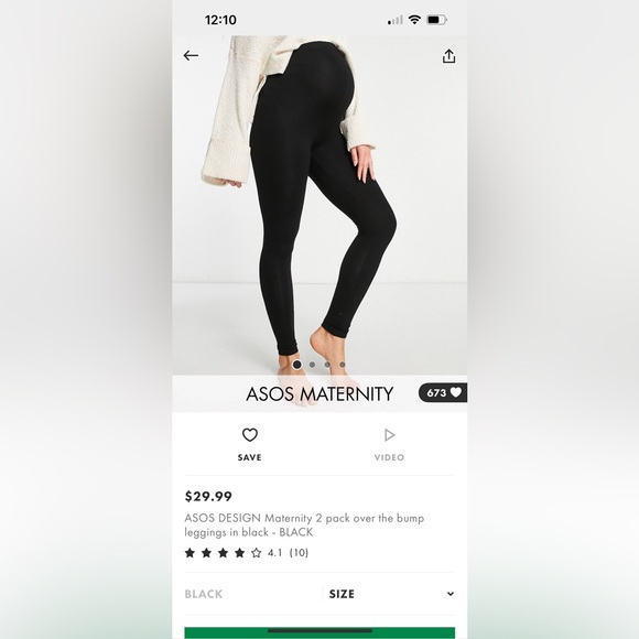 ASOS Maternity Leggings - 2 pairs included size US 2 - Picture 1 of 3